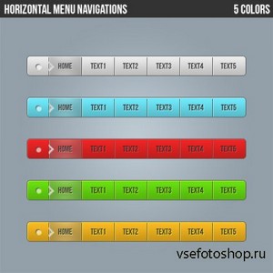 Horizontal Menu Navigations PSD