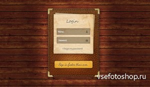 PSD Web Design - Login with leather skin