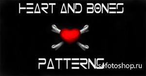 Pattern heart and bones