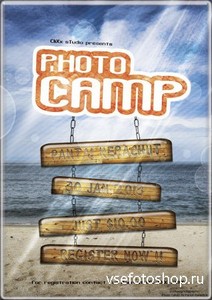 PSD Source - Beach Photo Camp Flyer