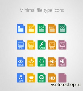 PSD Source - Beautiful Minimal File Type Icons