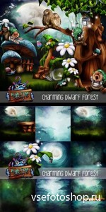 Scrap Set - Dwarf Forest PNG and JPG Files