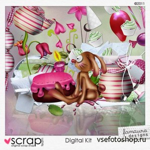 Scrap Set - Bunny Party PNG and JPG Files