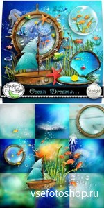 Scrap Set - Ocean Dreams PNG and JPG Files