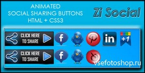 CodeCanyon - Zi Social Share - HTML + CS33 - Animations and Effects