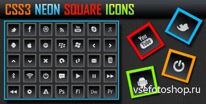 CodeCanyon - CSS3 Neon Square Icons - Buttons