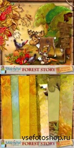 Scrap Set - Forest Story PNG and JPG Files