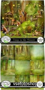 Scrap Set - Deep in the Forest PNG and JPG Files