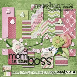 Scrap Set - Mom is the Boss PNG and JPG Files
