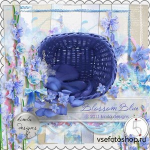 Цветочный скрап-набор в голубых тонах - Голубой цветок