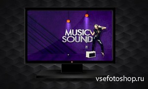 PSD Source - Music Sound Wallpaper