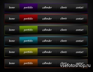 PSD Web Design - Dark Colored Menu Source
