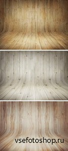 PSD Source Backgrounds - 3 Curved Wooden Backdrops Vol.1
