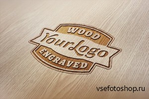 PSD Source - Wood Engraved Logo Mock-Up