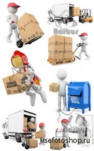 3D men - delivery of parcels / 3D человечки - Доставка посылок
