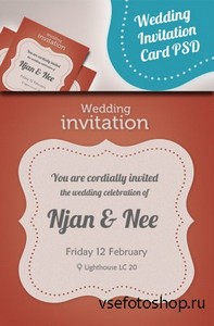 PSD Web Design - Modern Wedding Invitation Card