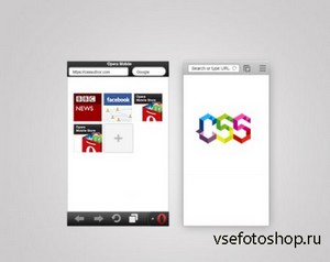 PSD Web Design - Mobile Browser Template For Opera and Chrome