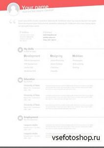 PSD Web Template - Creative Resume Theme