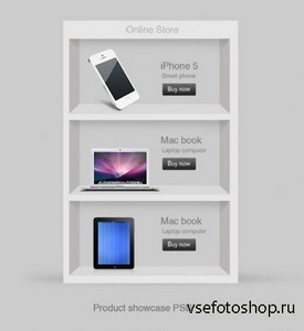 PSD Web Design Source - Product Showcase