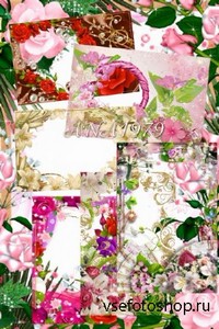 Набор цветочных рамок для фотошопа - You are my happiness