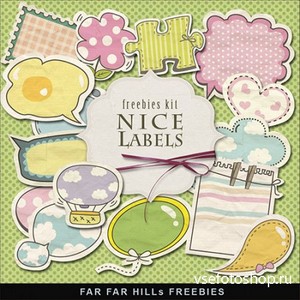 Childrens Scrap-kit - Baby Nice Labels PNG Images