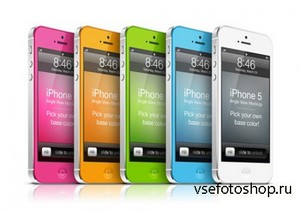 PSD Source - iPhone 5 Angle View Mock-Up