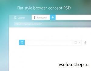 PSD Web Design - Flat Style Browser Concept