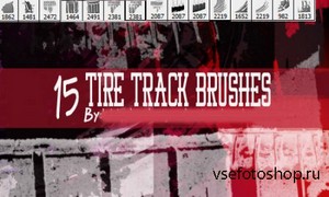 15 Pack Tire Tread Grunge Brushes