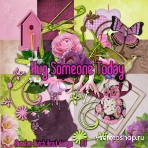 Scrap Set - Hug Someone Today PNG and JPG Files