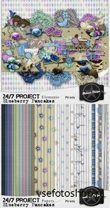 Scrap Set - Blueberry Pancakes PNG and JPG Files
