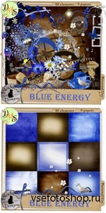 Scrap Set - Blue Energy PNG and JPG Files