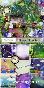 Scrap Set - Flower Garden PNG and JPG Files