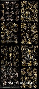 Gold flower patterns /   