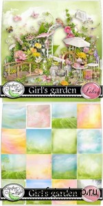 Scrap Set - Girls Garden PNG and JPG Files