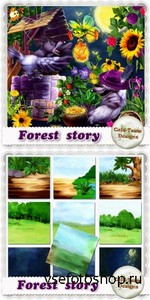 Scrap Kit - Forest Story PNG and JPG Files