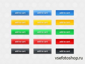 PSD Web Design - 5 Buttons Color Style