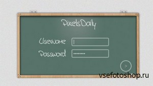 PSD Web Design - Realistic School Blackboard - Login Form Source