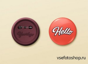 PSD Web Design - Pin Button Badge Mock-Up