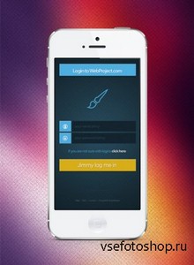 PSD Web Design - Mobile login screen
