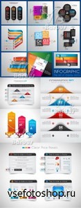 Infographic design template with paper tags /      ...