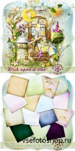 Scrap Set - Wish upon a star PNG and JPG Files