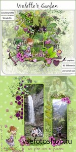 Scrap Set - Violettes Garden PNG and JPG Files