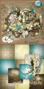 Scrap Set - Be Yourself PNG and JPG Files