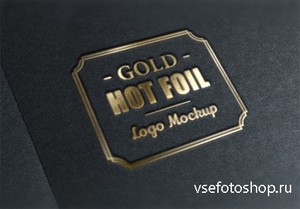 PSD Source - Gold Stamping Logo Mock-Up
