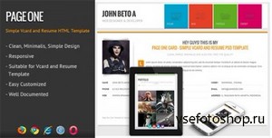 ThemeForest - Page One - Responsive Vcard Resume HTML Template - RIP