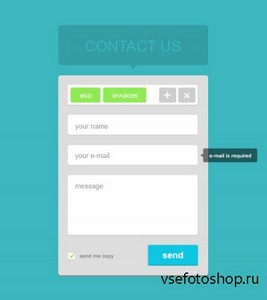 PSD Web Design - Flat contact form