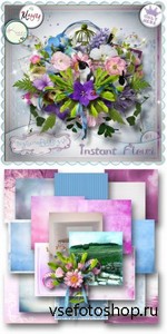 Scrap Set - Instant Fleuri PNG and JPG Files