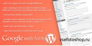 CodeCanyon - Google Web Fonts for WordPress v2.0