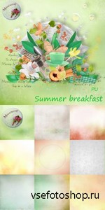 Scrap Set - Summer Breakfast PNG and JPG Files