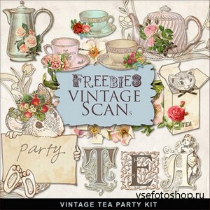 Scrap-kit - Vintage Tea Party PNG Images